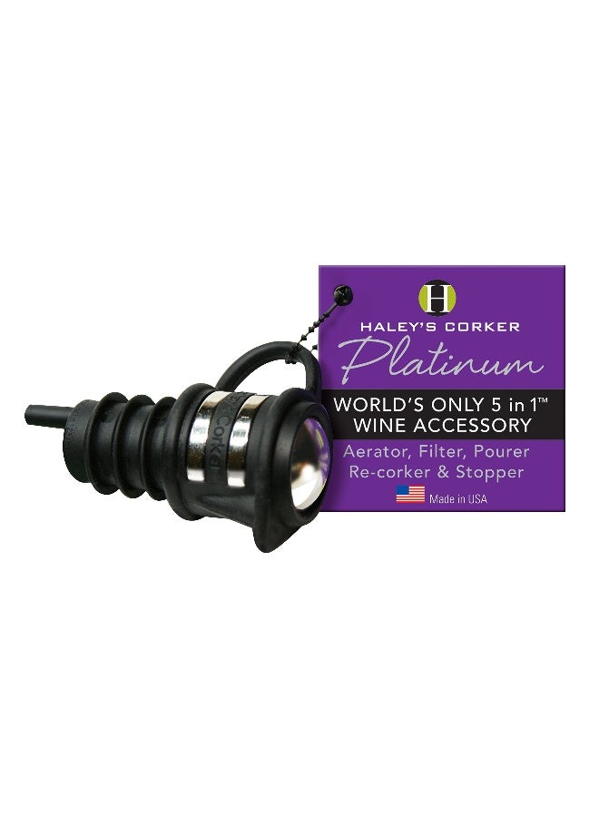 Haley's Corker Platinum Wine Stopper, Black - Image 2